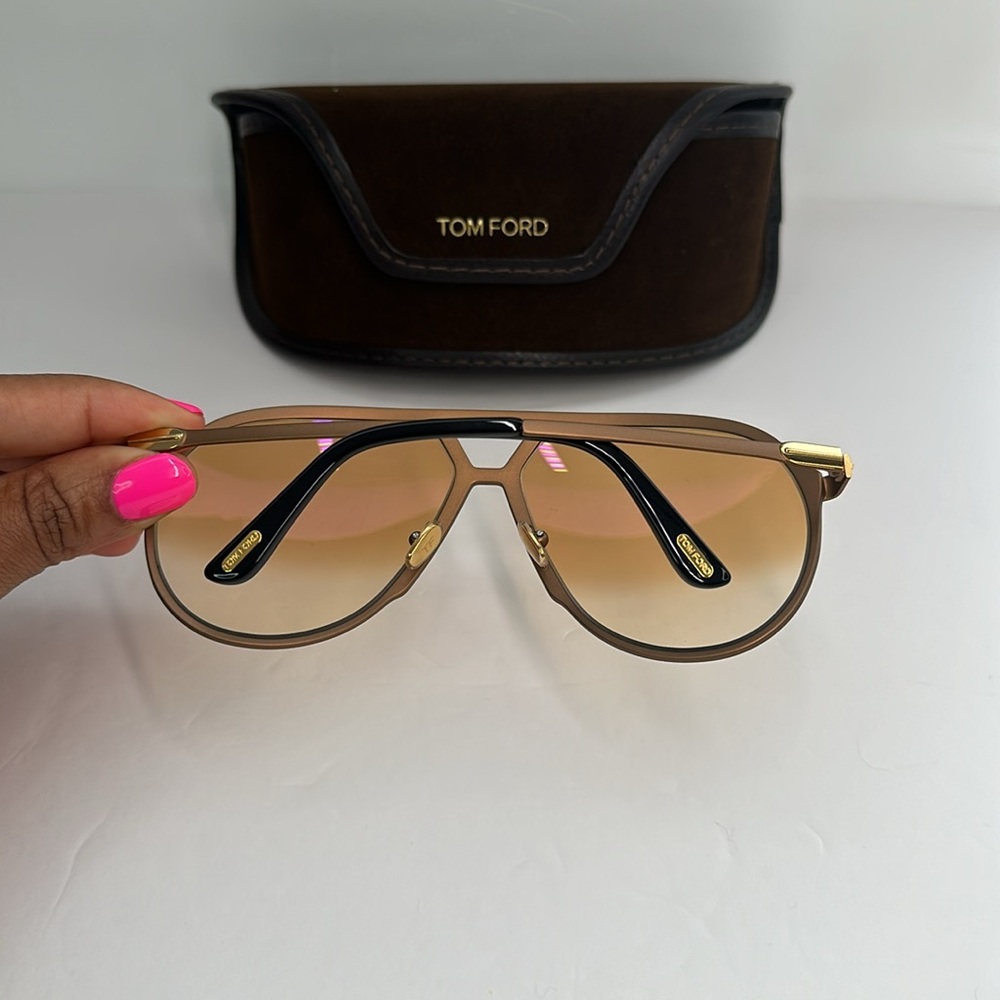 New Authentic Tom Ford Gold Gradient Xaier TF 1060 Aviator Sunglasses - Picture 12 of 15